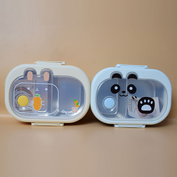 Cute Cartoon Panda 2 Compartments Lunch Box